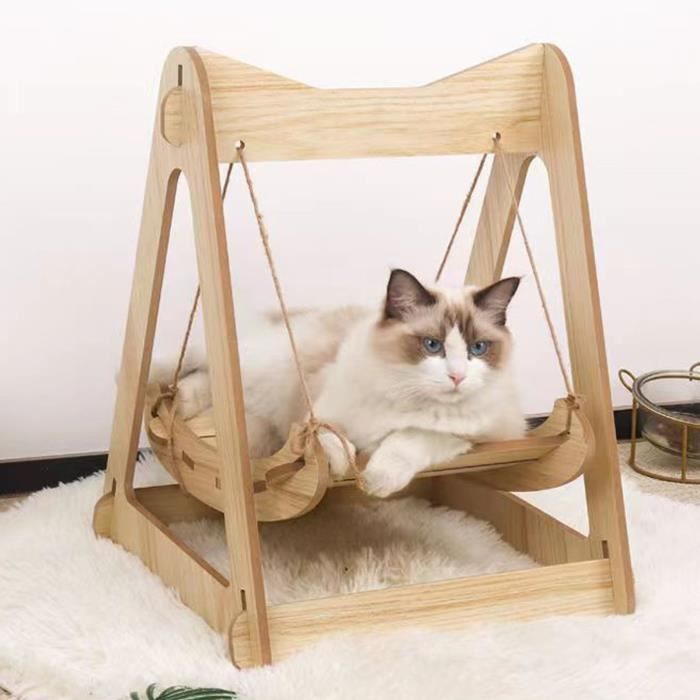 Comparer les prix de KEENSO Hamac balançoire chat en bois Hamac Balançoire en Bois pour Chat, Hamac Balançoire en Bois pour Animaux de animalerie hamac