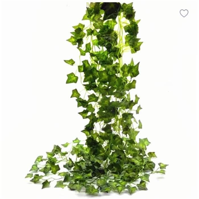 Betian-Guirlande de feuilles de lierre artificielle verte 12pcs-21m ...