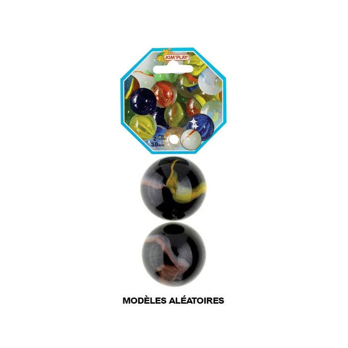 2 Boulards Panamericain MaRécréation - Blanc 45 Mm - Billes En Verre Pour Jeux