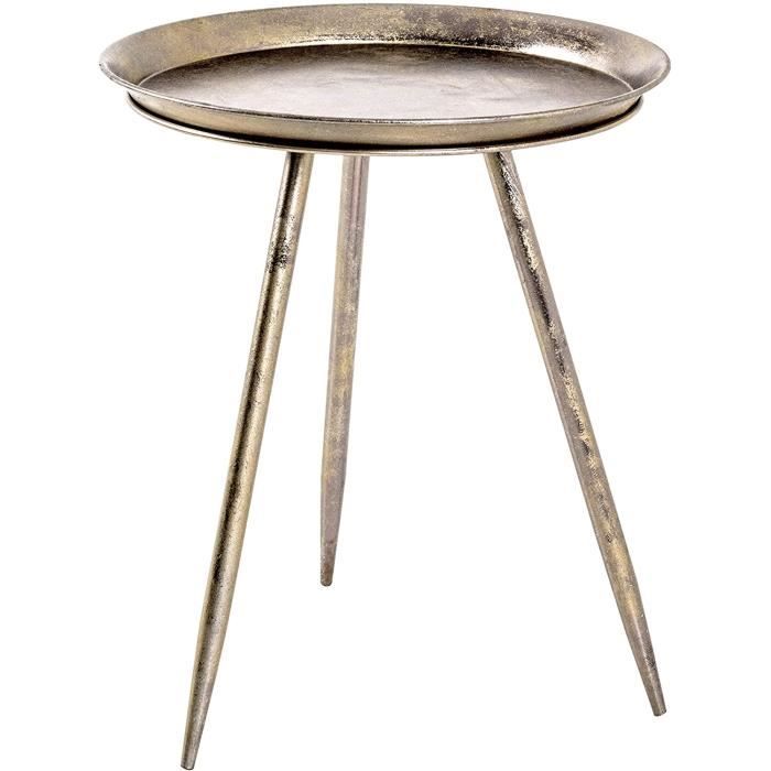 bout de canape salon möbel table d appoint métal bronze ø 44