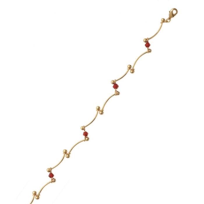 Bracelet Plaqué Or Jaune - Longueur 18 Cm - Pour Femme - Style Joaillerie Classique