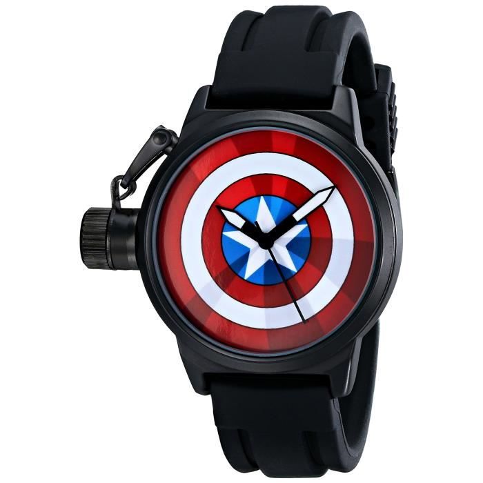 MARVEL W001753 The Avengers Captain America analogique quartz Black Watch  MMG22 , - Achat/vente montre Noir - Cdiscount