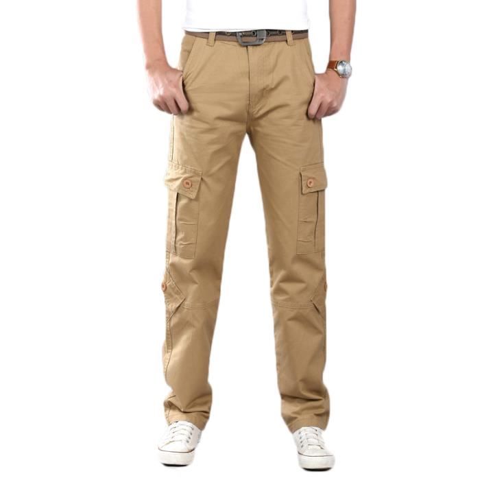 Pantalon Cargo Homme Baggy à Séchage Rapide - Taille élastique Avec Cordon, Multipoches - Parfait Pour Randonnée, Travail, Loisirs Décontractés