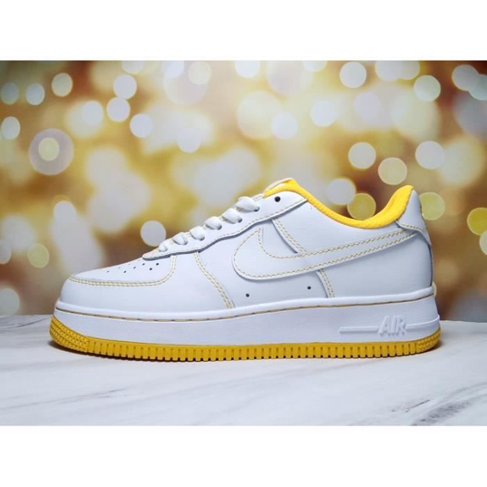 Basket Nike Air Force 1'07 Blanche Qv1128-111 Blanc jaune - Cdiscount  Chaussures