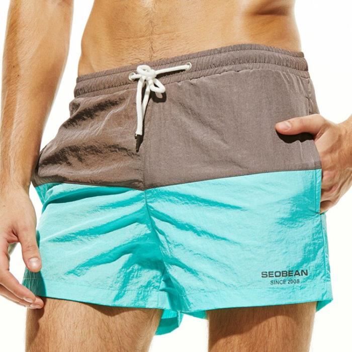 Colorblock Mage Short de plage pour homme Cool Colorblock Cordon de serrage Respirant ...