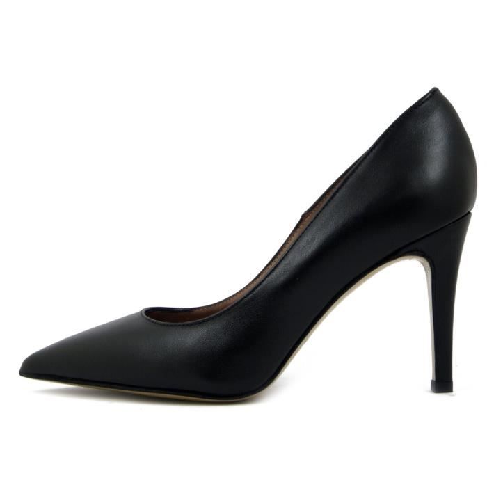Escarpin Femme OSVALDO PERICOLI Cuir Souple Noir Talon Fin 9cm Confortable