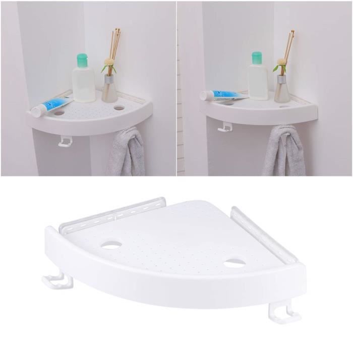 cuisine murale de salle de bain étagère d'angle solide ventouse triangle étagères de rangement rack (blanc)