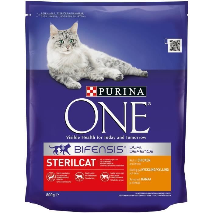 Purina One Chat Castre Sterilcat Complet Croquettes Pour Chat Avec Rich En Chicke 800g 1qpt33 Cdiscount