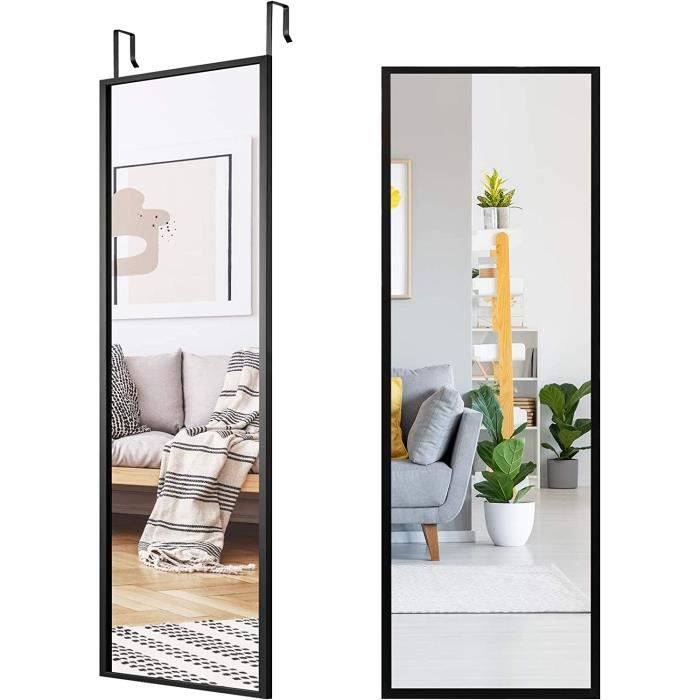 Grand Miroir Mural Suspendu 120 X 37 Cm - Noir/Blanc/Or - Avec Crochets, Neuf
