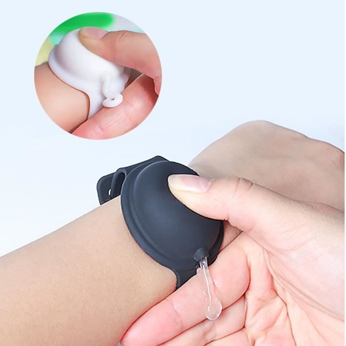12 13 Ml Distributeur De Bracelet En Silicone Distributeur De Gel De Nettoyage Des Mains Avec Bouteille Transparente Noir Cdiscount Bricolage