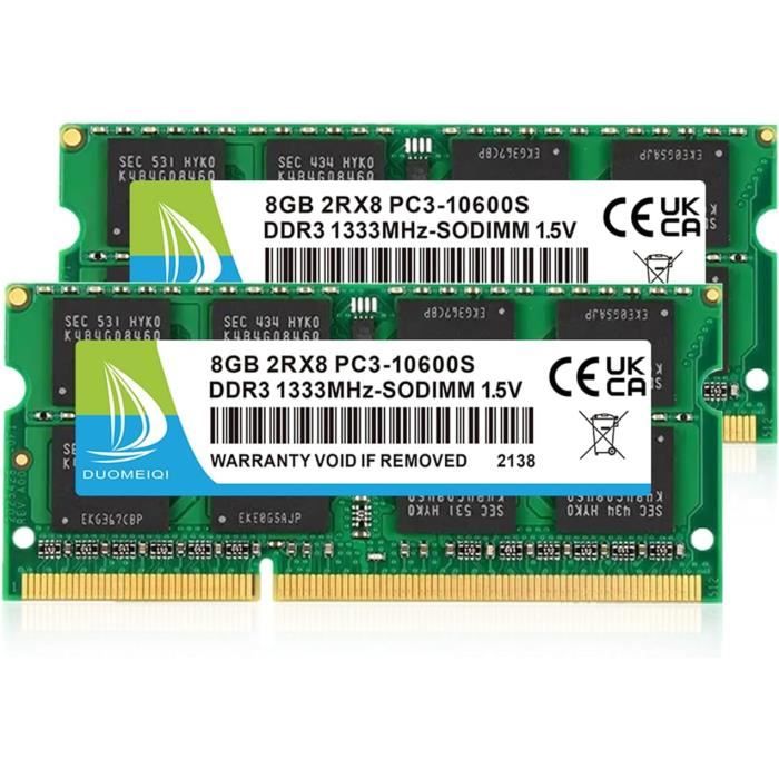 Memoria RAM DDR3 para portátil de MTXtec 8192 MB/8 GB, SODIMM, PC3-10600, 1333 MHz, 204 pines