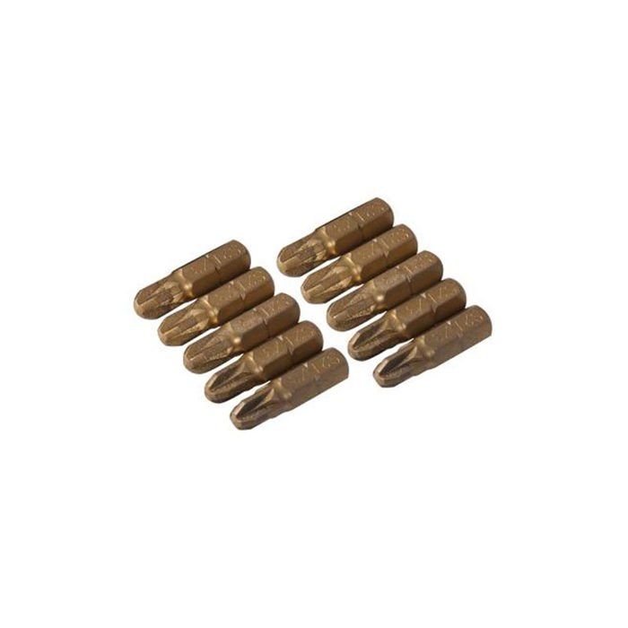 Embouts Pozidriv SILVERLINE PZ3 10 pièces Acier S2 titané Longueur 25 mm