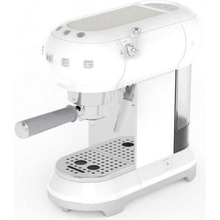 Machine à café Expresso SMEG Années 50 - 15 Bars Blanc ECF01WHEU Rouge