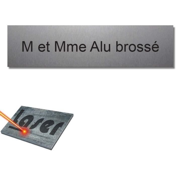 Mygoodprice Plaque gravée pour nom boîte aux Lettres autocollante 10x2,5cm  personnalisée 1 à 3 Lignes Alu Brossé32 - Cdiscount Maison