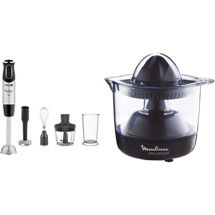 Mixeur Plongeant Moulinex Quickchef DD65A810 - 1000W, 10 Vitesses, Bol 800ml Inox
