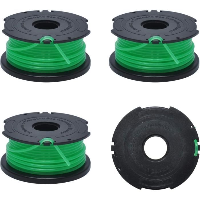 4 Bobine Filo Ricambio Per Tagliabordi Black+Decker GL250/GL310/GL360 Con Tappo - Foto 5