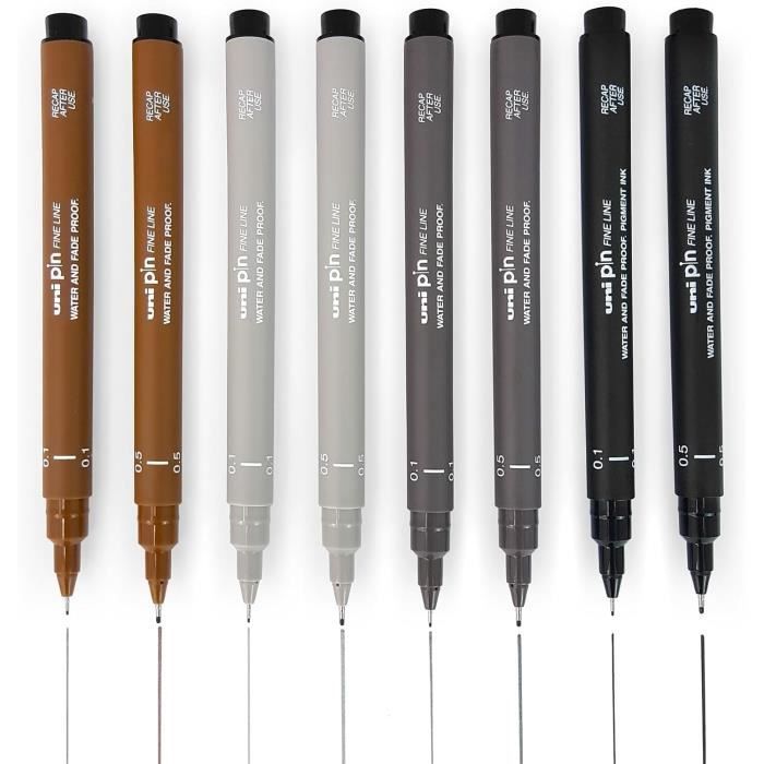 Lot De 8 Stylos STAEDTLER 309 - Pointe 0,6 Mm - Noir - Encre Dry Safe - Capuchon Ventilé