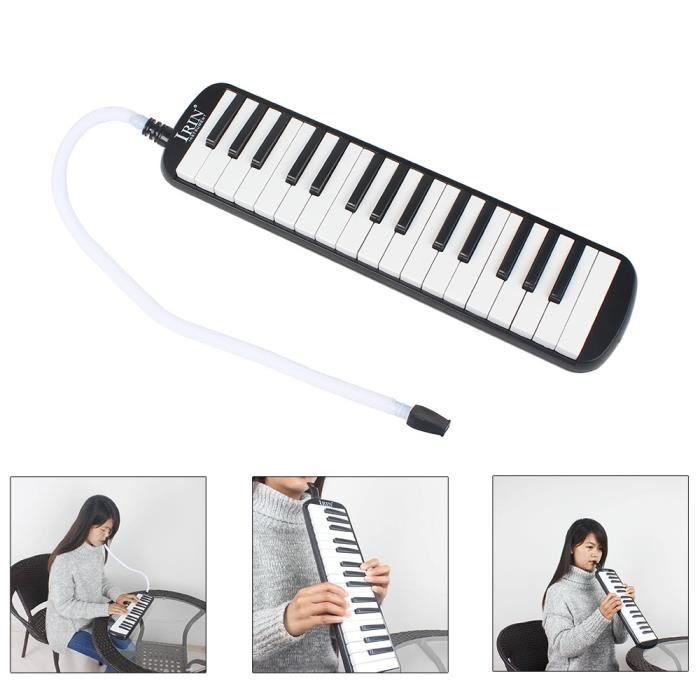 mélodica 32 clés portable harmonica + sac de transport pour débutant enfant piano musique instrument à vent pianica éducation
