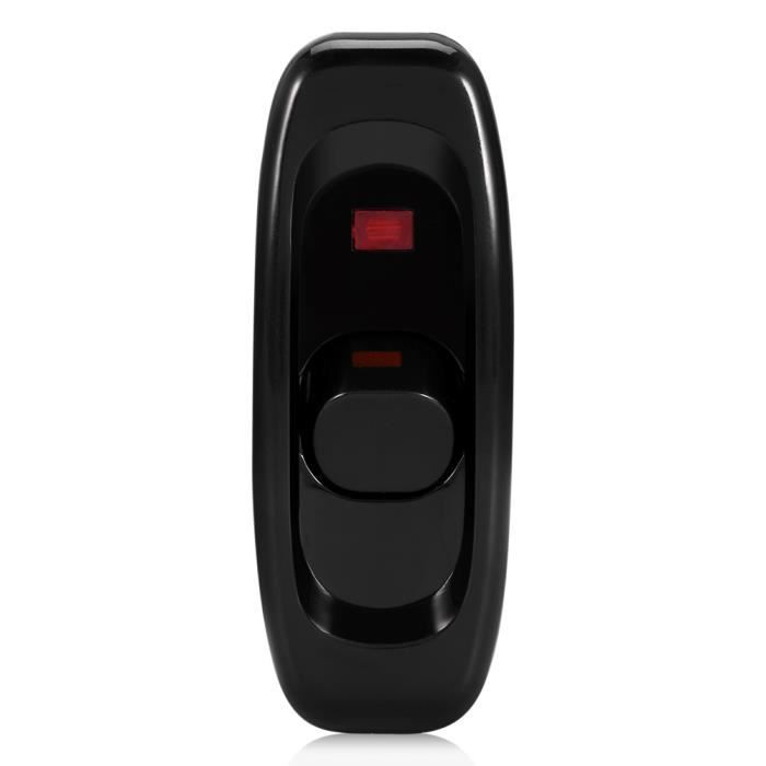 Interrupteur à câble de lampe de table AC 250V 10A avec voyant lumineux LED Noir -HUA - TMISHION
