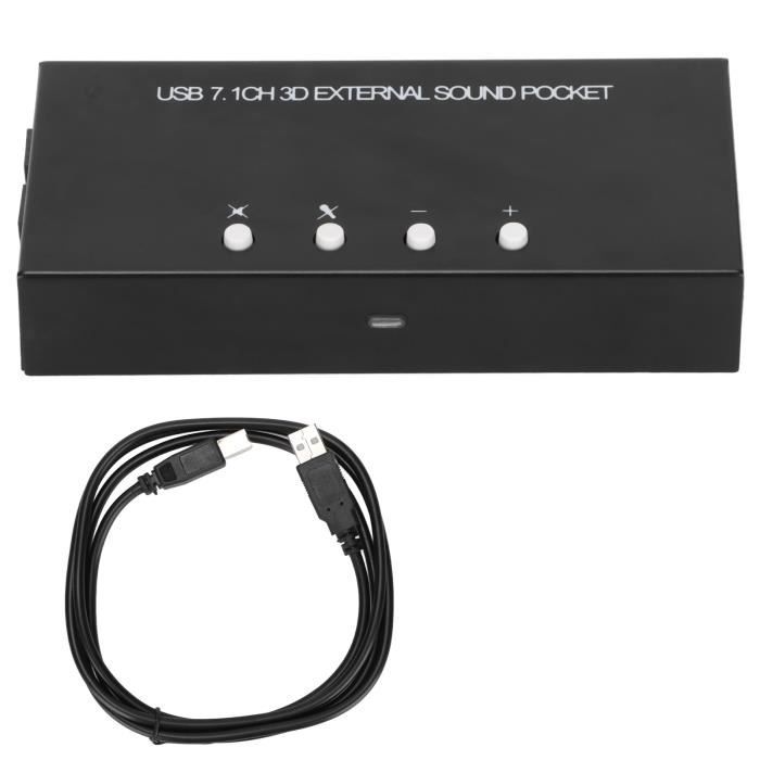 Carte Son Externe USB 6 En 1 Pour PC - Convertisseur Audio 5.1/7.1 Avec Sortie Optique