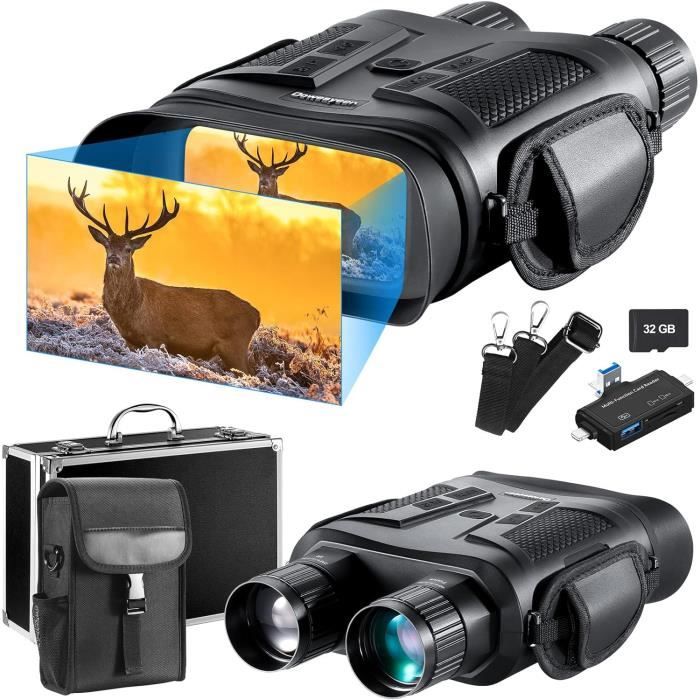 Jumelles de Vision Nocturne Compactes pour Adultes avec Infrarouge - Appareil Photo Numérique Léger avec Zoom Optique 10x et Résolution Vidéo 2.5K UHD