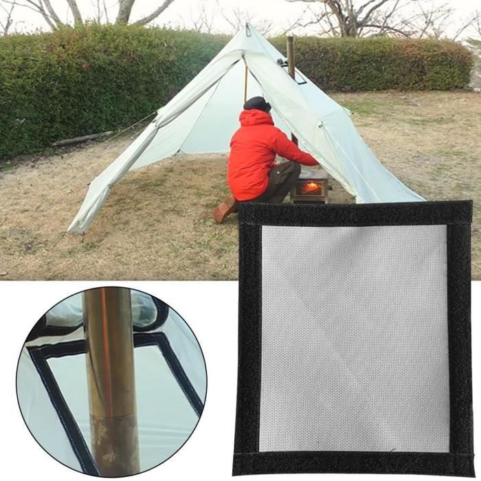 Anneau Anti-brûlure Pour Poêle à Bois De Tente - Silicone Et Acier, Diamètre 1.8\" à 3.9\"