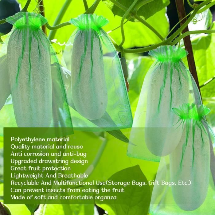 VGE 100pcs sac de protection des fruits sac de corde anti - insectes pour plantes oiseau 15 * 20cm (vert fruité) BigBen