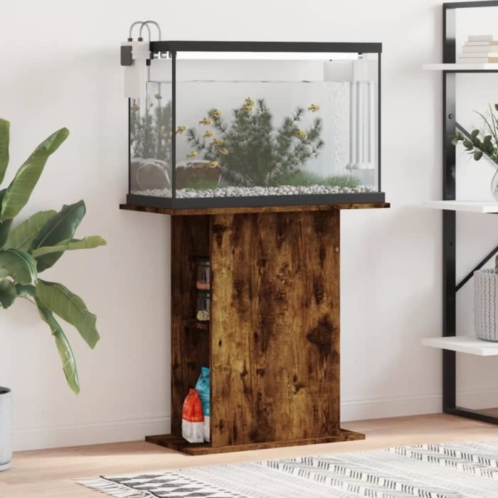 VIDAXL Support d'aquarium Chêne fumé
