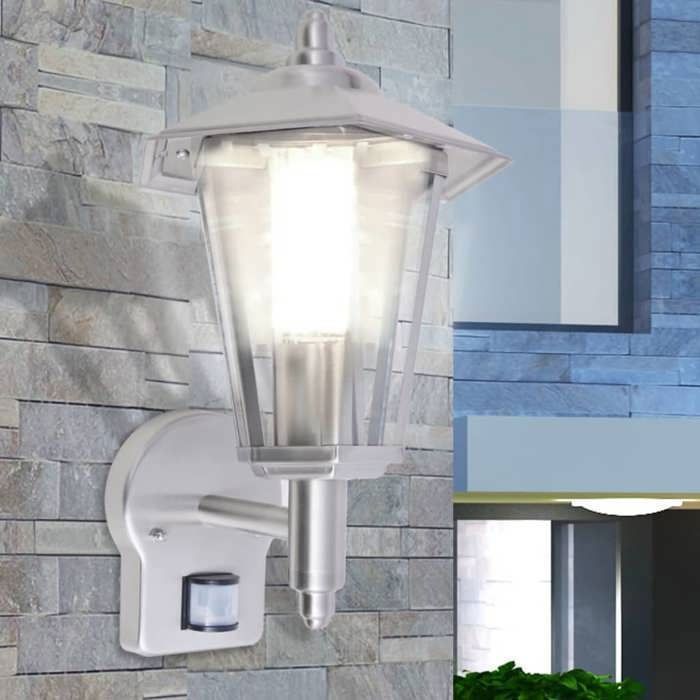 vidaXL Lampe murale extérieure avec capteur Acier inoxydable 42223