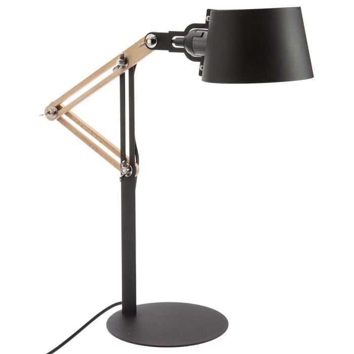 Lampe pour bureau couleur Bois et Noir