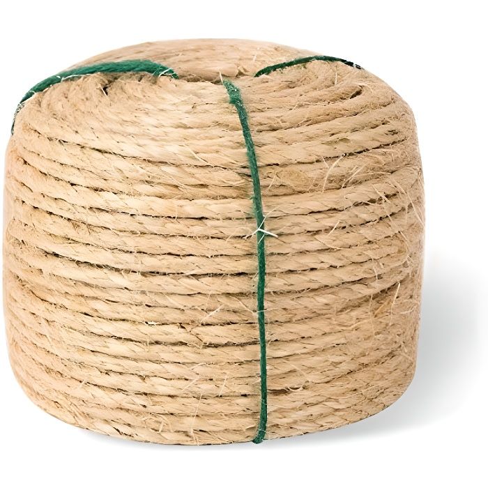 Comparer les prix de YANGBAGA 6mmX50m Corde Sisal Naturel ,Remplacement Cordage Ancien Accessoire, solide et durable,Une Balle Jouet Inclus (Naturel)