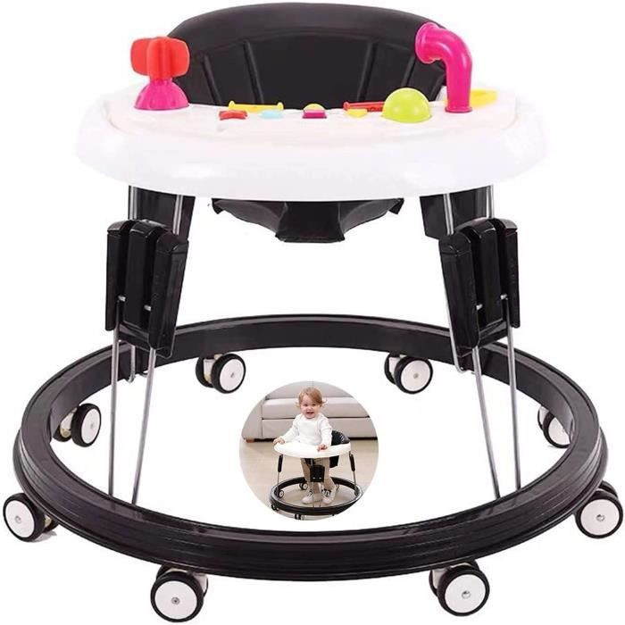 DREAMADE Trotteur Bébé Evolutif 3 en 1 Pliable avec Hauteur Réglable,  Musique et Lumière, Forme de Voiture, pour 6-18 Mois, Noir - Cdiscount  Puériculture & Eveil bébé