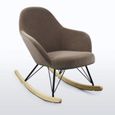 Chaise à bascule au design moderne Eiffel ROCKing en velours, Couleur: Beige-1