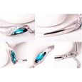 LCC® Bracelet femme/fille argent-Swarovski Elements Cristal Bleu- alliage Plaque Or Blanc-1