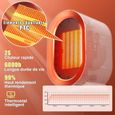 Chauffage électrique domestique RESUXI - PTC en céramique - 1200W - Blanc+Doré - Thermostat électronique-1
