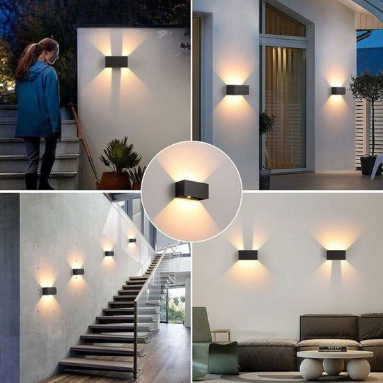 Riserva Applique Murale Extérieur LED 17W Avec Détecteur Mouvement – 3000K Blanc Chaud, IP65, 350° Pivotante, Noir Moderne