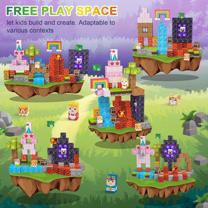 Construction Magnetique Enfant 100 pièces 2CM Magnetic Blocks 3+ Jeux