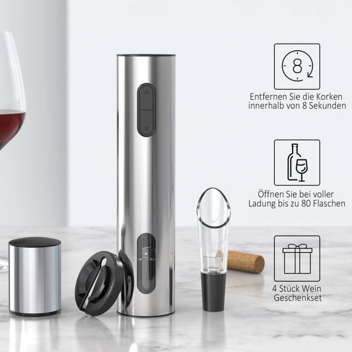 Coffret vin Tire-bouchon électrique 5 accessoires : Chez Rentreediscount  Loisirs créatifs