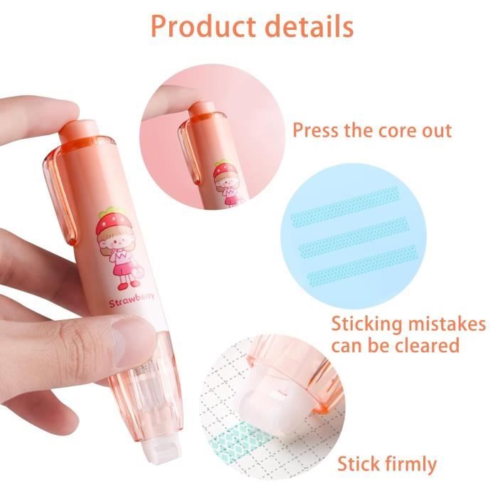 Rouleau De Ruban Adhésif Double Face Pour Scrapbooking - Permanent, Sans Acide, Couleur Assortie (bleu, Abricot, Rose, Blanc)