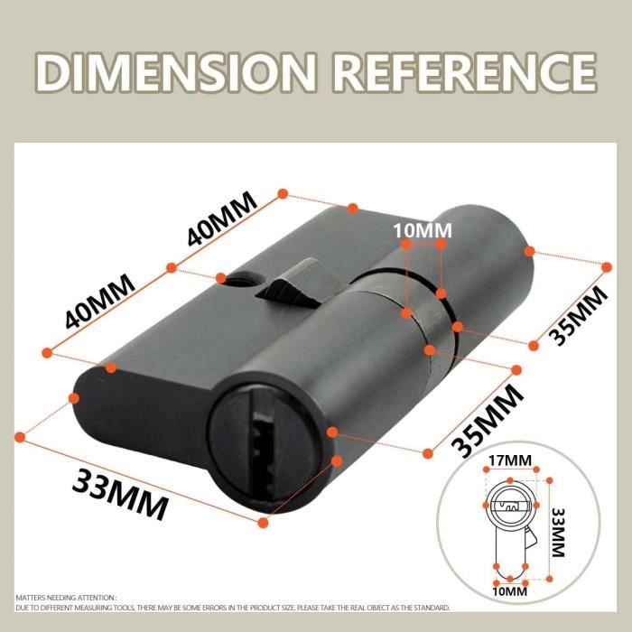 Cylindre De Serrure Euro Haute Sécurité – Avec 5 Clés, Finition Satin Chrome, Pour Porte Blindée