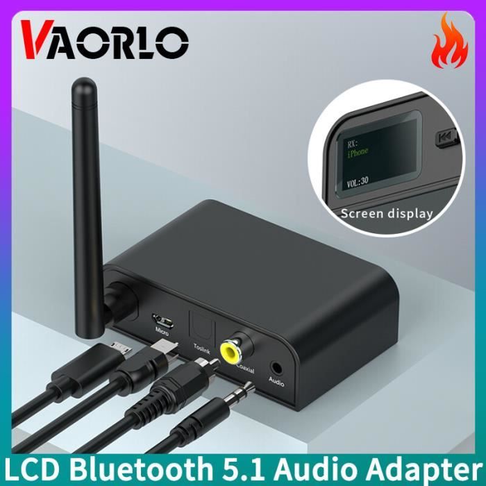 Transmetteur audio sans fil Bluetooth 5.1 Entrée AUX/optique/coaxiale