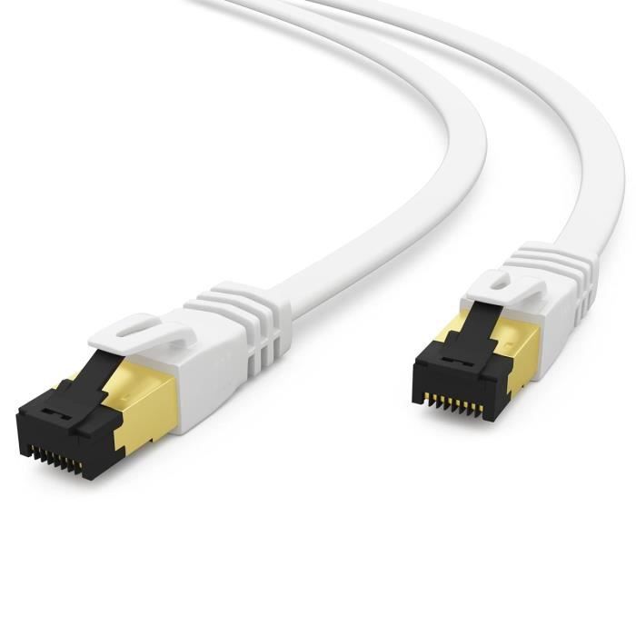 Câble patch CAT.8 LAN plat U/FTP LSZH 2 x RJ45 mâle cuivre ...