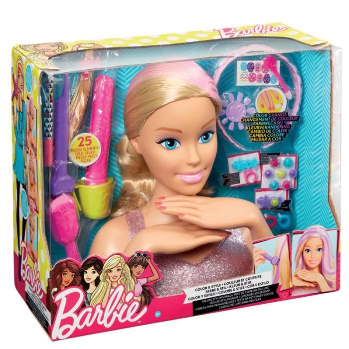 Tête à coiffer Barbie - TIE-DYE Deluxe Styling Head - Accessoires inclus -  Cdiscount Jeux - Jouets