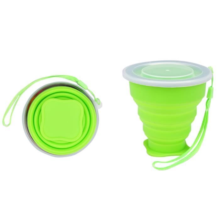 Gobelet pliant rétractable de bouteilles d'eau en silicone pliable pour  voyage portable-fruit vert - Cdiscount Maison