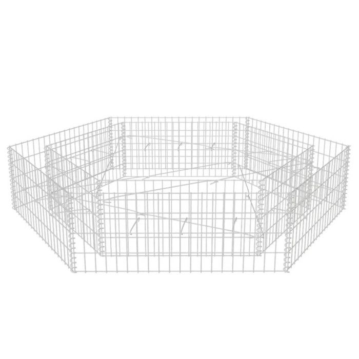 VidaXL Lit Surélevé à Gabion Acier Galvanisé Argenté 180x50x50 Cm