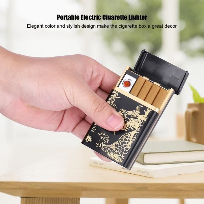 Bote  cigarettes portable avec briquet lectrique rechargeable Super Mini  USB (Golden Dragon) HB025 - Cdiscount Au quotidien