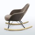 Chaise à bascule au design moderne Eiffel ROCKing en velours, Couleur: Beige-2