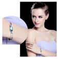 LCC® Bracelet femme/fille argent-Swarovski Elements Cristal Bleu- alliage Plaque Or Blanc-2