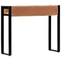 VidaXL Table Console 90x30x75 Cm En Bois De Manguier Massif – 2 Tiroirs, Style Rustique Industriel