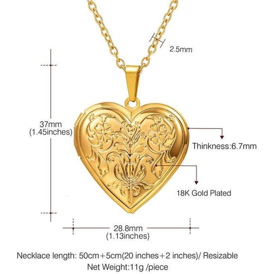 Collier Coeur Zavana Pour Femme Et Fille - Chaîne 40 Cm + Rallonge 5 Cm, Pendentif Cœur Laiton Plaqué Or Rose